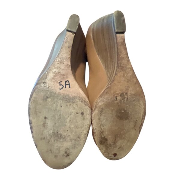 Pierre Hardy Nude Leather Peep Toe Wedge Heels Size 37 US 7 - Picture 3 of 9